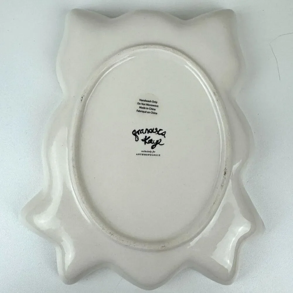 Anthropologie Francesca Kaye Halloween Magic Owl Ceramic Serving Decor Plate